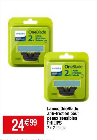 Lames Oneblade Anti-friction Pour Peaux Sensibles Philips