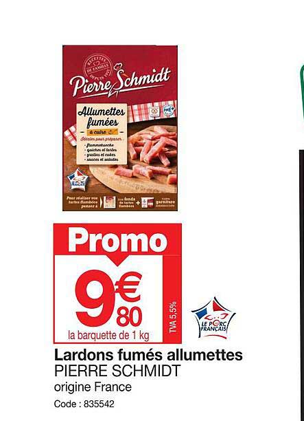 lardons fumés allumettes pierre schmidt
