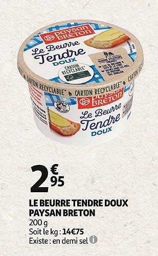 le beurre tendre doux paysan breton