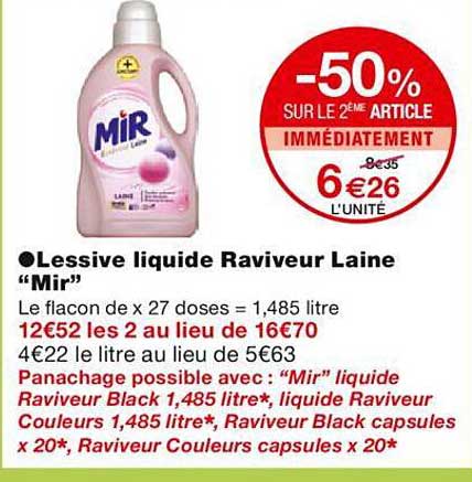 lessive liquide raviveur laine "mir"