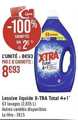 Lessive Liquide X-tra Total 4+1