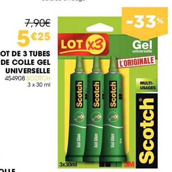 Lot De 3 Tubes De Colle Gel Universelle Scotch
