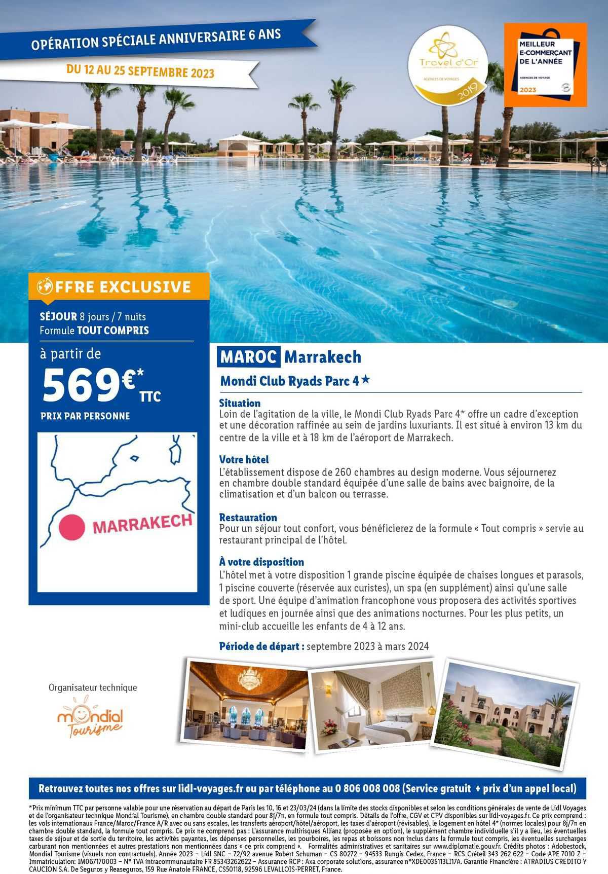 Maroc Marrakech : Mondi Club Ryads Parc 4*
