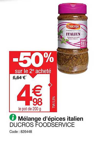 mélange d'épices italien ducros foodservice