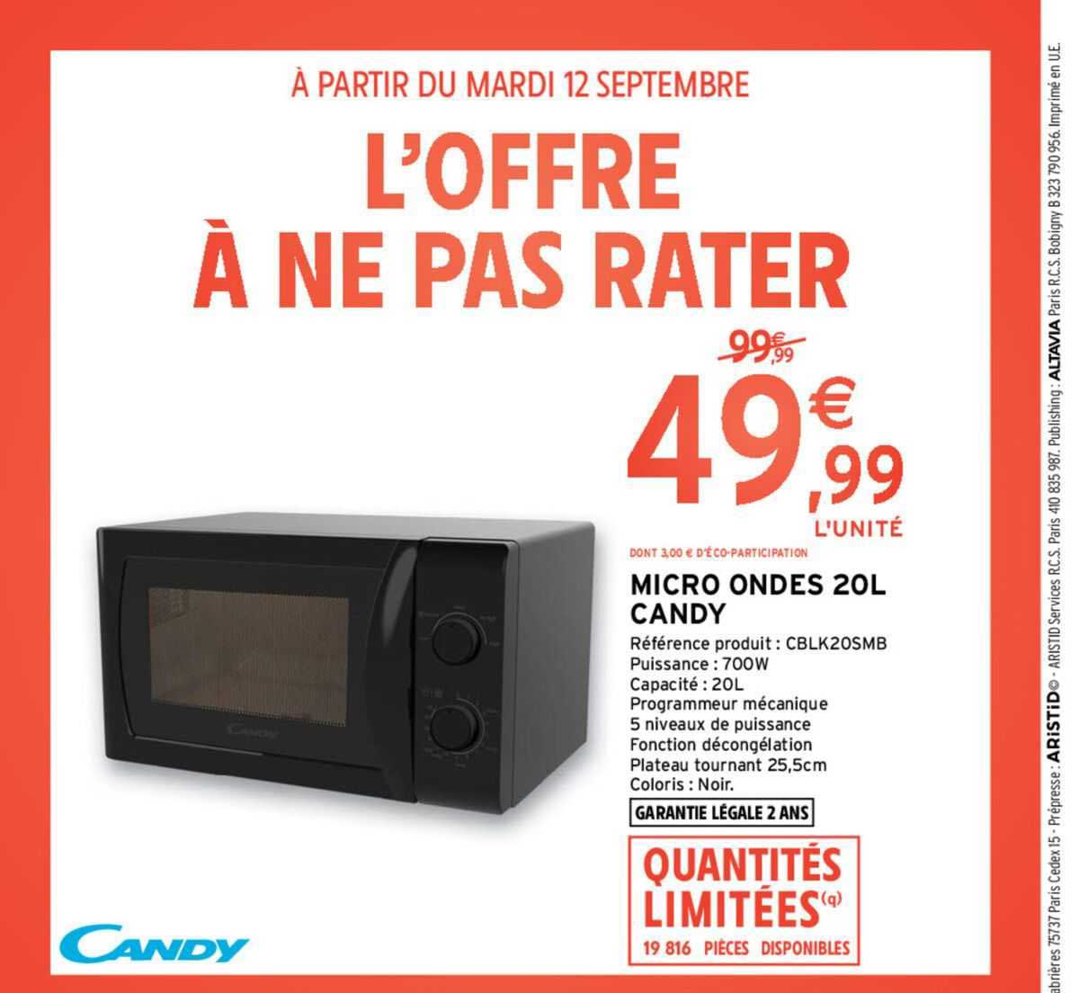 micro ondes 20l candy