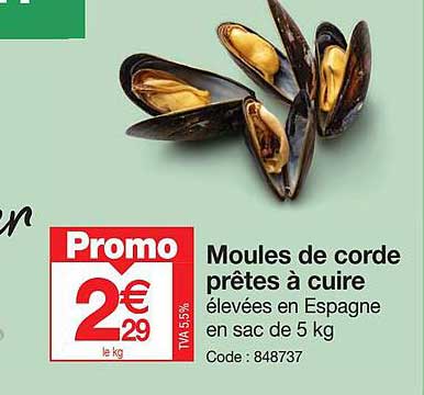 moules de corde pretes a cuire