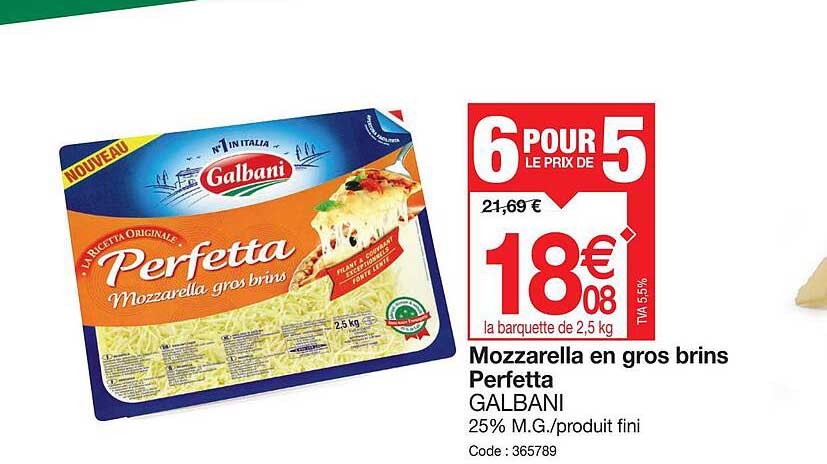 mozzarella en gros brins perfetta galbani