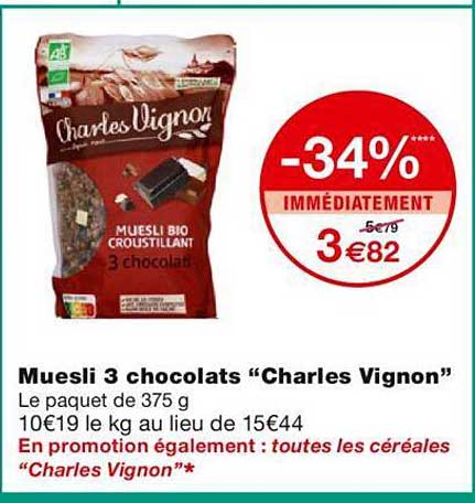 muesli 3 chocolats "charles vignon"