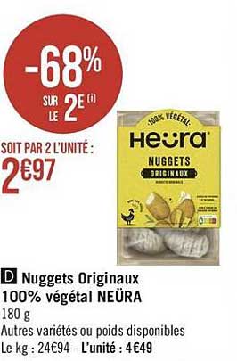 nuggets originaux 100% végétal neüra