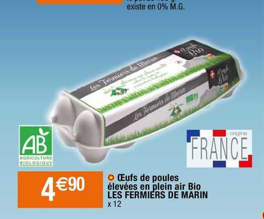 œufs de poules élevées en plein air bio les fermiers de marin