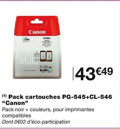 Pack Cartouches Pg-545+cl-546 "canon"