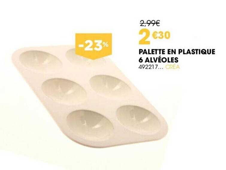 Palette En Plastique 6 Alvéoles Créa