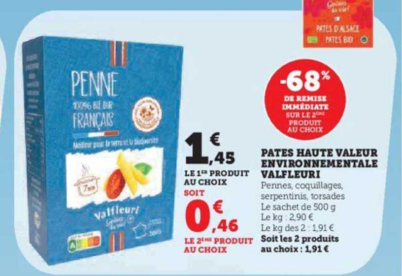 pâtes haute valeur environnemental valfleuri