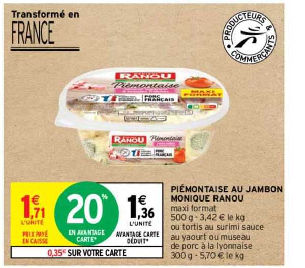 piémontaise au jambon monique ranou