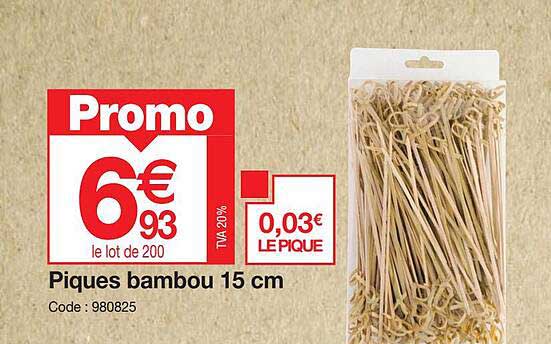 piques bambou 15cm