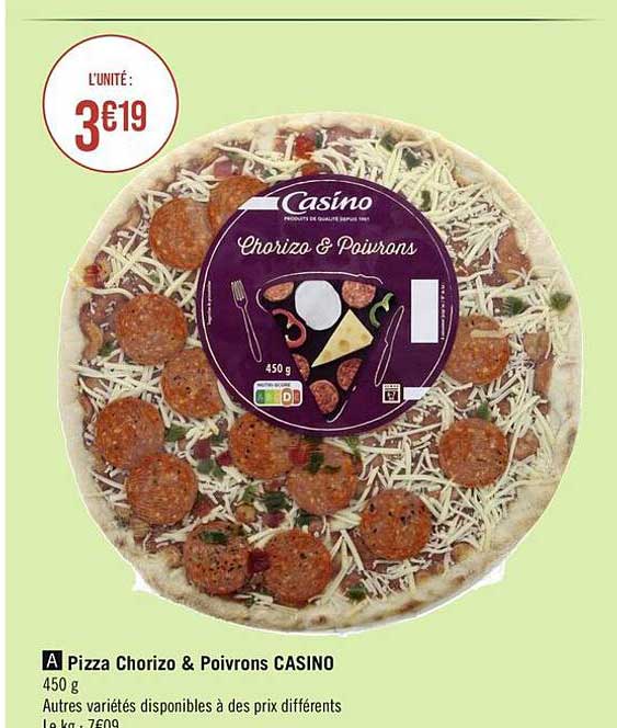 Pizza Chorizo & Poivrons Casino
