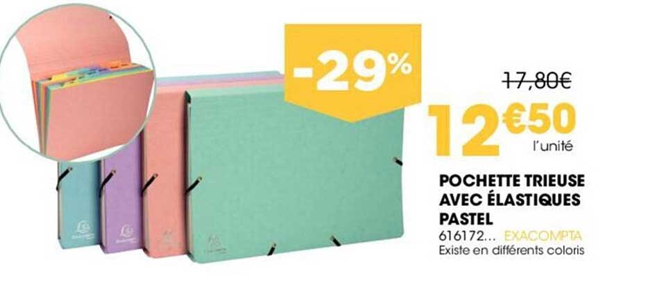 pochette trieuse avec élastiques pastel exacompta