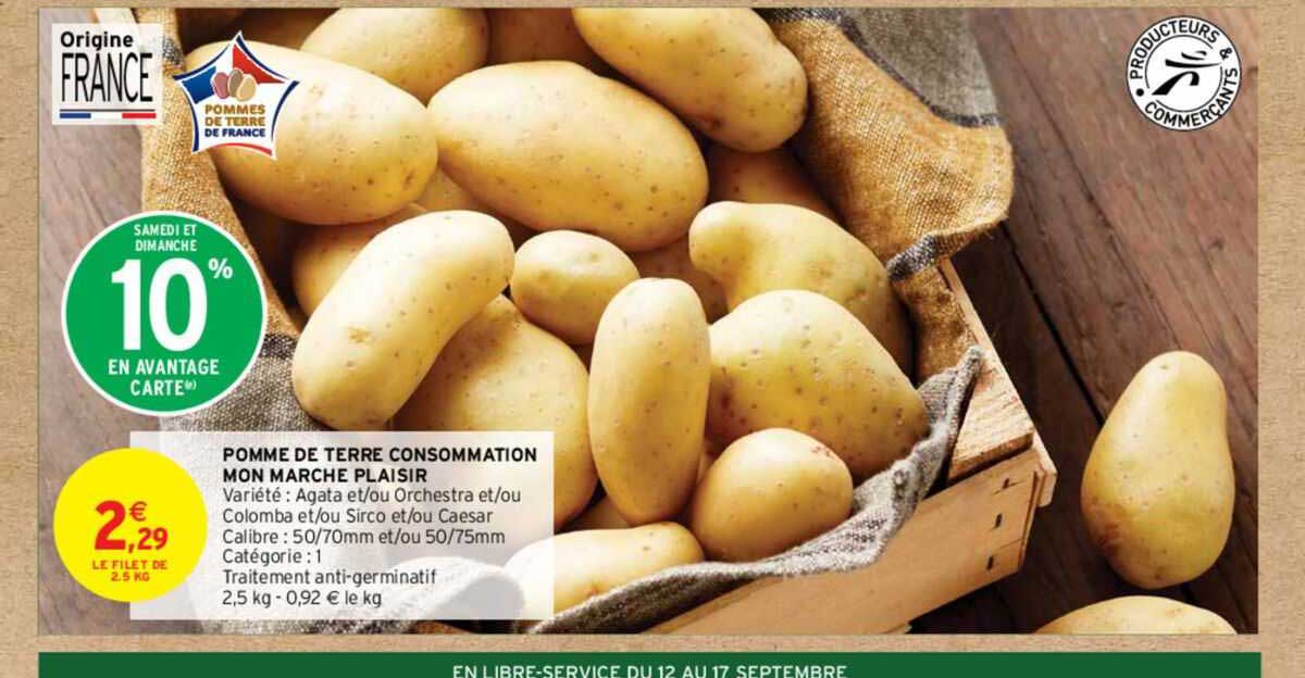 pomme de terre de consommation mon marché plaisir