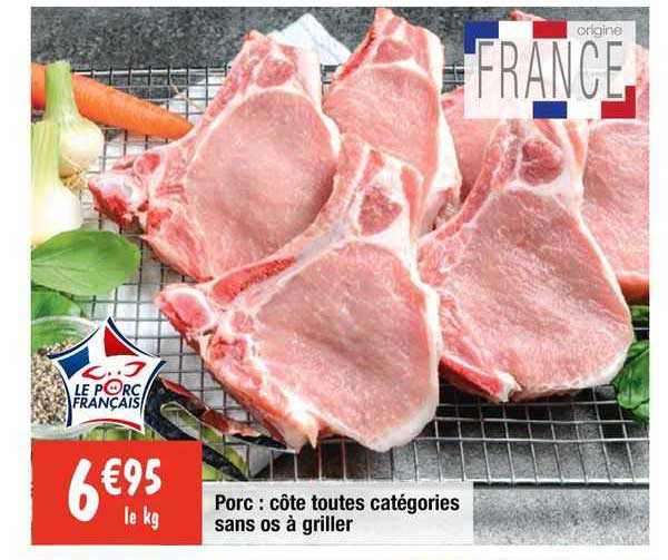 porc: cote toutes categories sans os griller