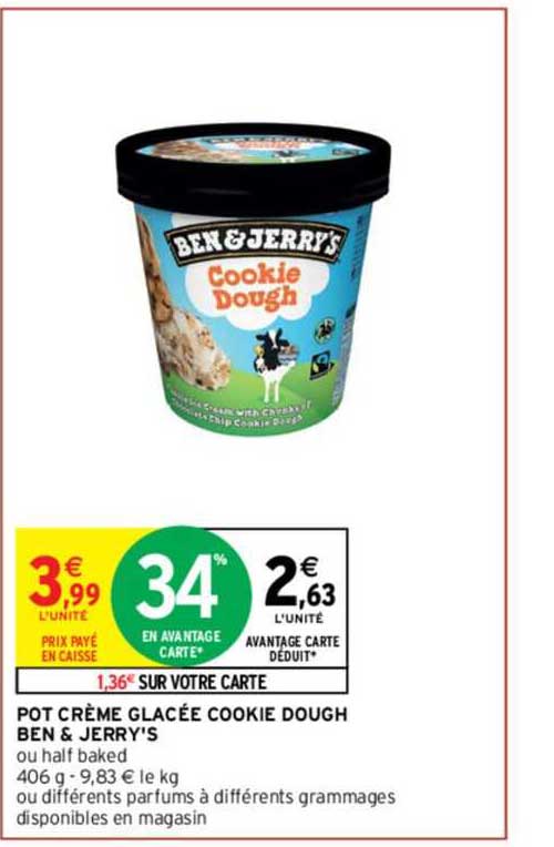pot crème glacée cookie dough ben & jerry's