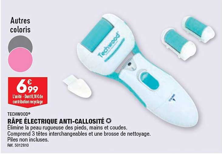 râpe électrique anti-callosité techwood