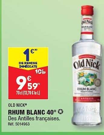rhum blanc 40° old nick