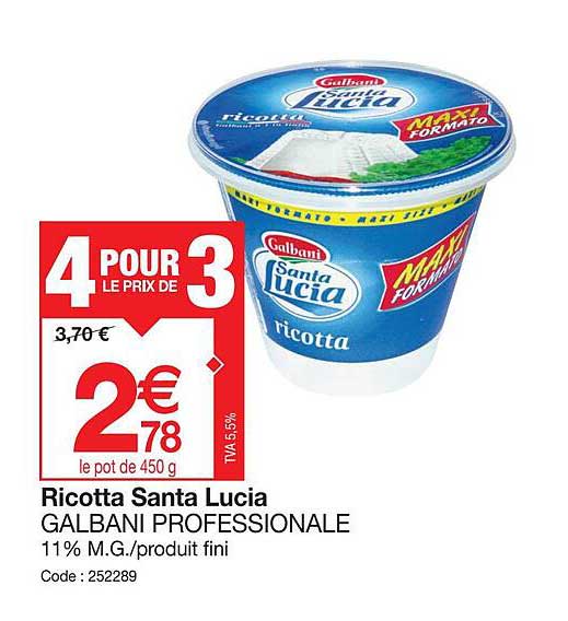 ricotta santa lucia galbani professionale