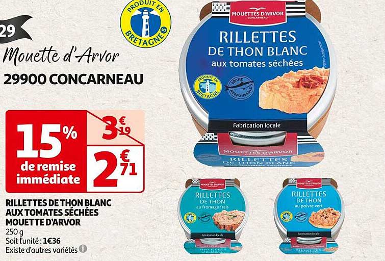 rillettes de thon blanc aux tomates séchées mouette d'arvor