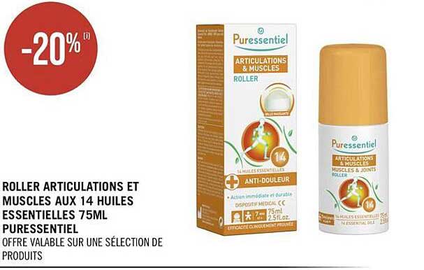 Roller Articulations Et Muscles Aux 14 Huiles Essentielles 75ml Puressentiel