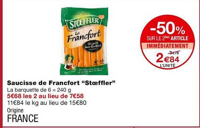 saucisse de francfort "stoeffler"