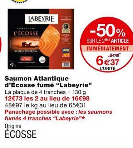 saumon atlantique d'écosse fumé "labeyrie"