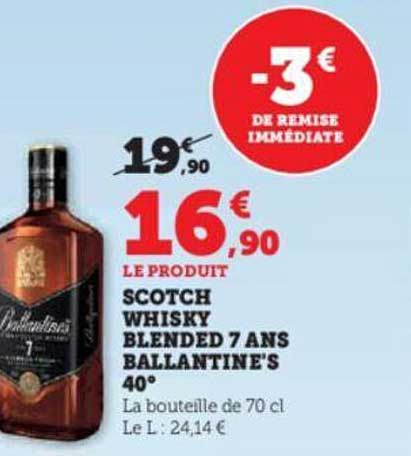scotch whisky blended 7 ans ballantine's 40°