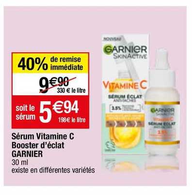 serum vitamine c booster d'eclat garnier