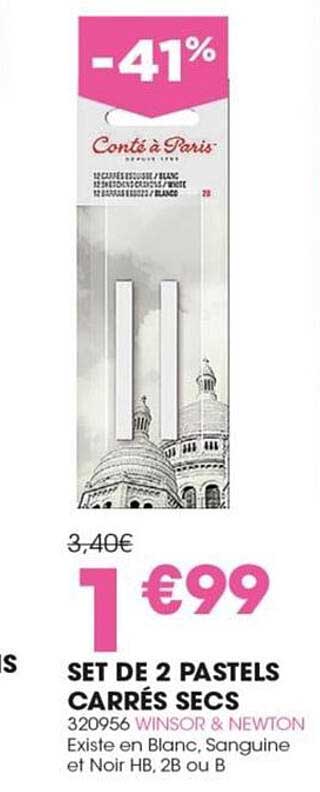 set de 2 pastels carrés secs winsor & newton