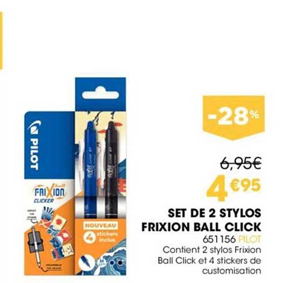 set de 2 stylos frixion ball click pilot