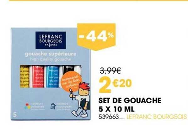set de gouache 5 x 10 ml le franc bourgeois