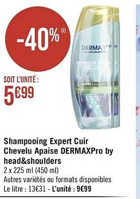 shampooing expert cuir chevelu apaise dermaxpro by head & shoulders