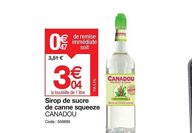 Sirop De Sucre  De Canne Squeeze Canadou