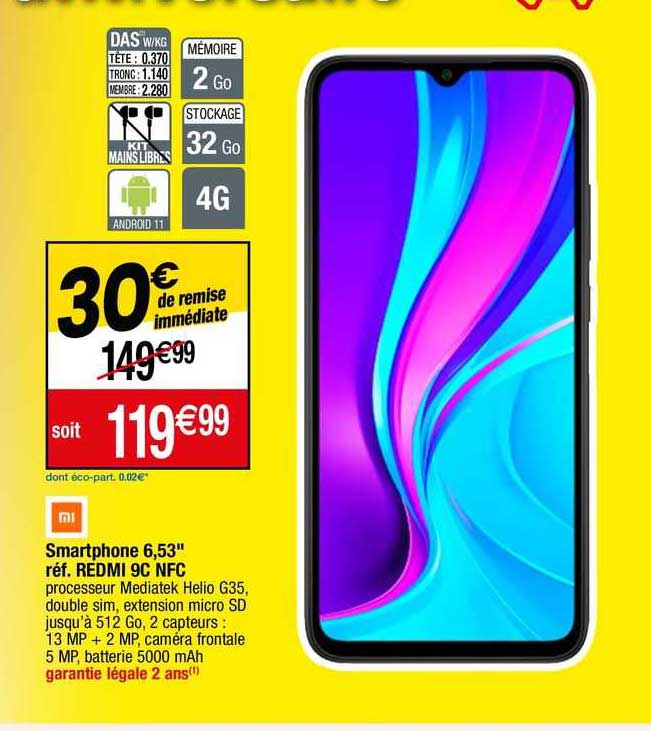 smarthphone 6,53" ref. redmi 96 nfc