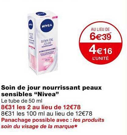 soin de jour nourrissant peaux sensibles "nivea"