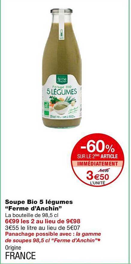 soupe bio 5 légumes "ferme d'anchin"