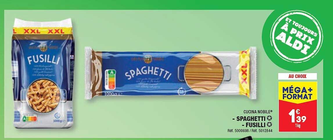 spaghetti, fusilli cucina nobile