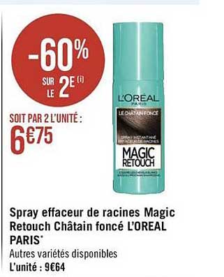 spray effaceur de racines magic retouch châtain foncé l'oréal paris