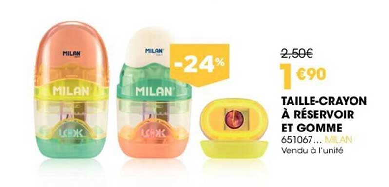 taille-crayon à réservoir et gomme milan