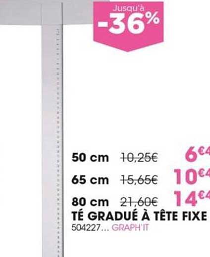 té gradué à tête fixe 50 cm, 65 cm, 80 cm