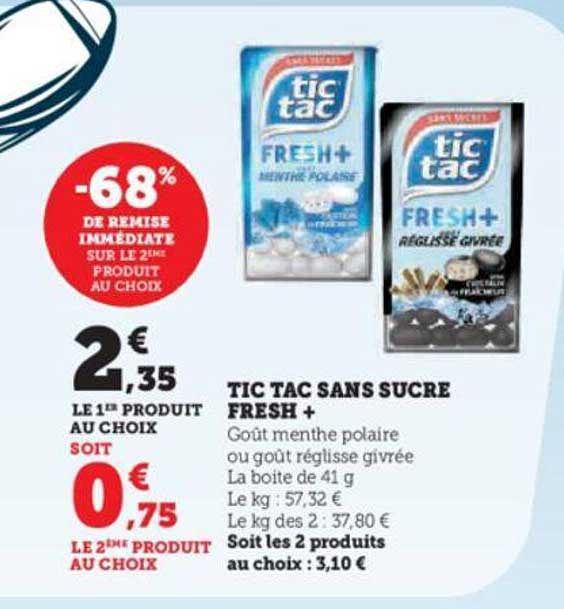tic tac sans sucre fresh+