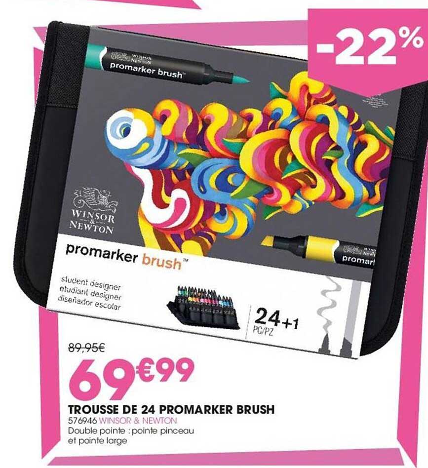 trousse de 24 promarker brush winsor & newton