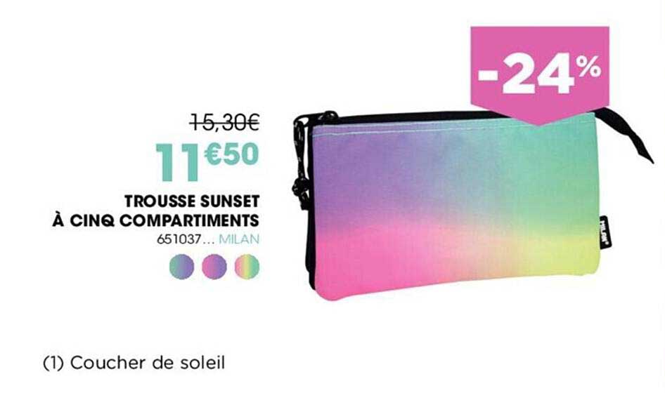 trousse sunset à cinq compartiments milan