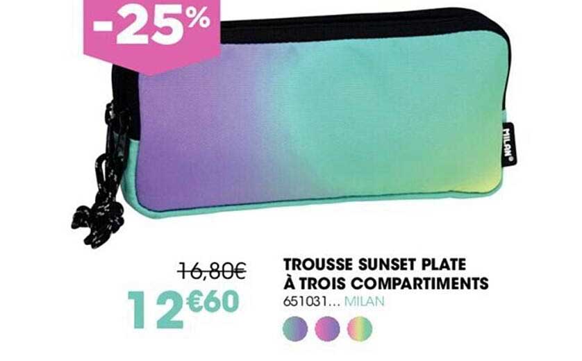 trousse sunset plate à trois compartiments milan