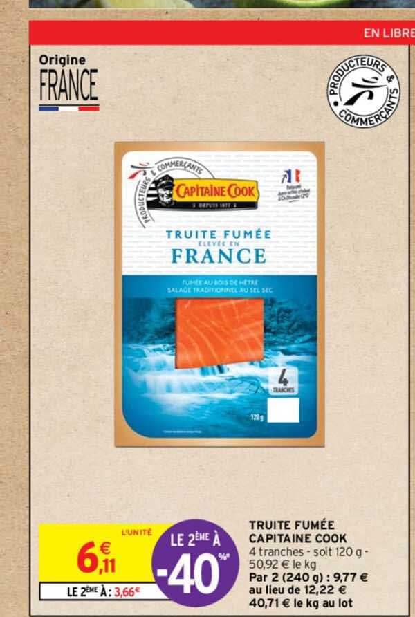 truite fumée capitaine cook